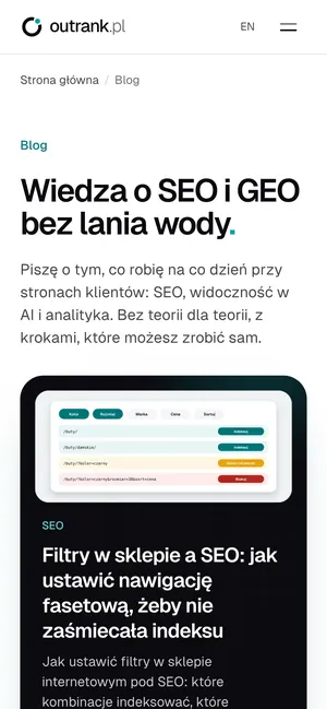 Blog Outrank.pl na telefonie.